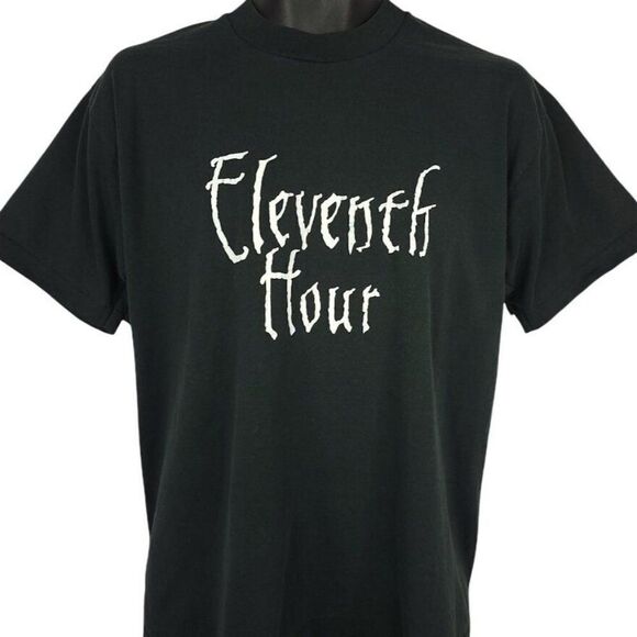 Eleventh Hour T Shirt Vintage 90s Detroit Heavy Metal Rock 50/50 Made In USA Men - Picture 1 of 6